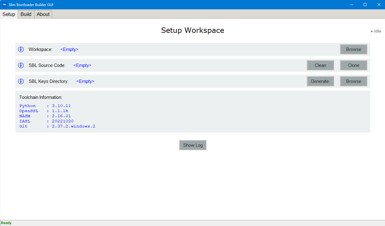 SblBuilderGui tool screenshot