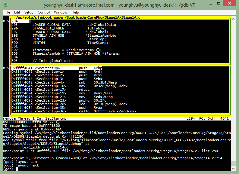 Example TUI layout command