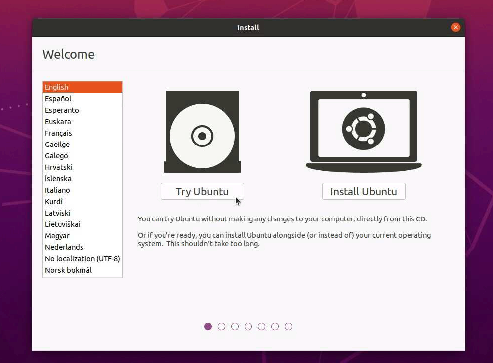 Try Ubuntu UI option