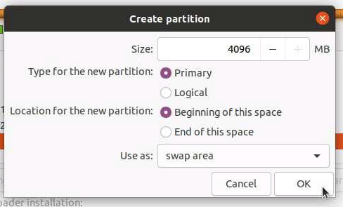 Add swap partition