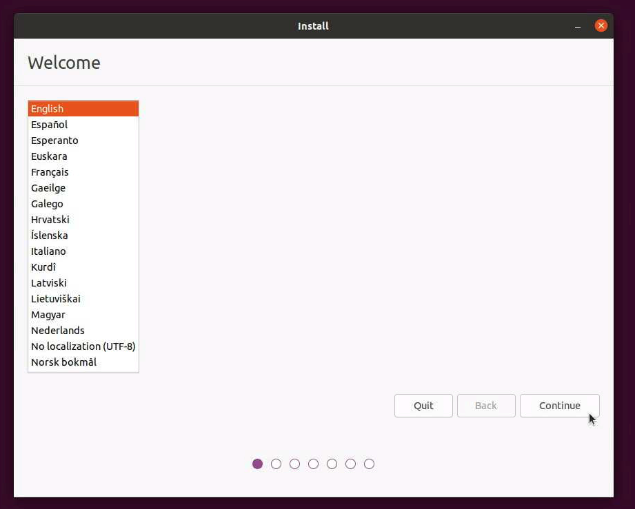 Selecting the install Ubuntu icon